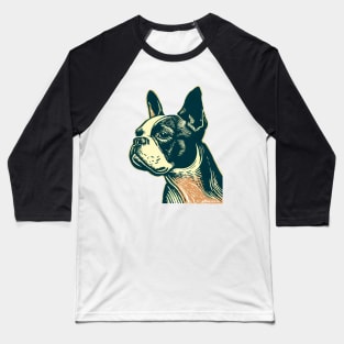 Boston Terrier Art Baseball T-Shirt